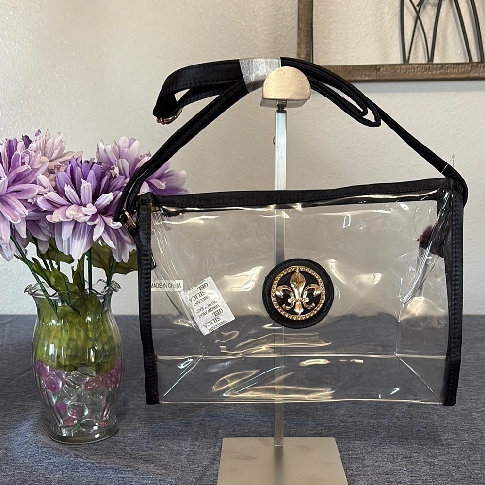 NWT Clear Messenger Bag with Decorative Accent